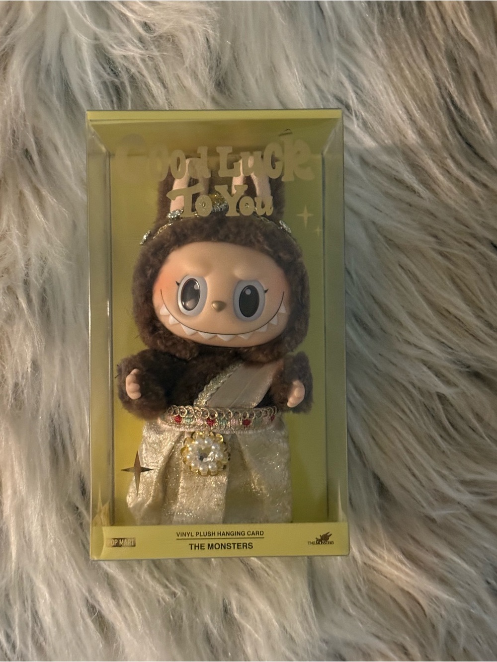 The Monsters Vinyl Plush Hanging Card - Gold & Brown